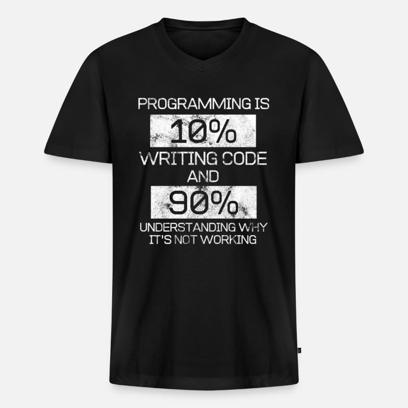 Lustiges Geschenk Programmierer Computer Spruch - Männer Premium Bio T-Shirt mit V-Ausschnitt - Schwarz