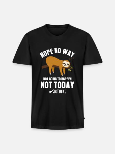 sloth - Men's Premium Organic T-shirt with V-neck - black