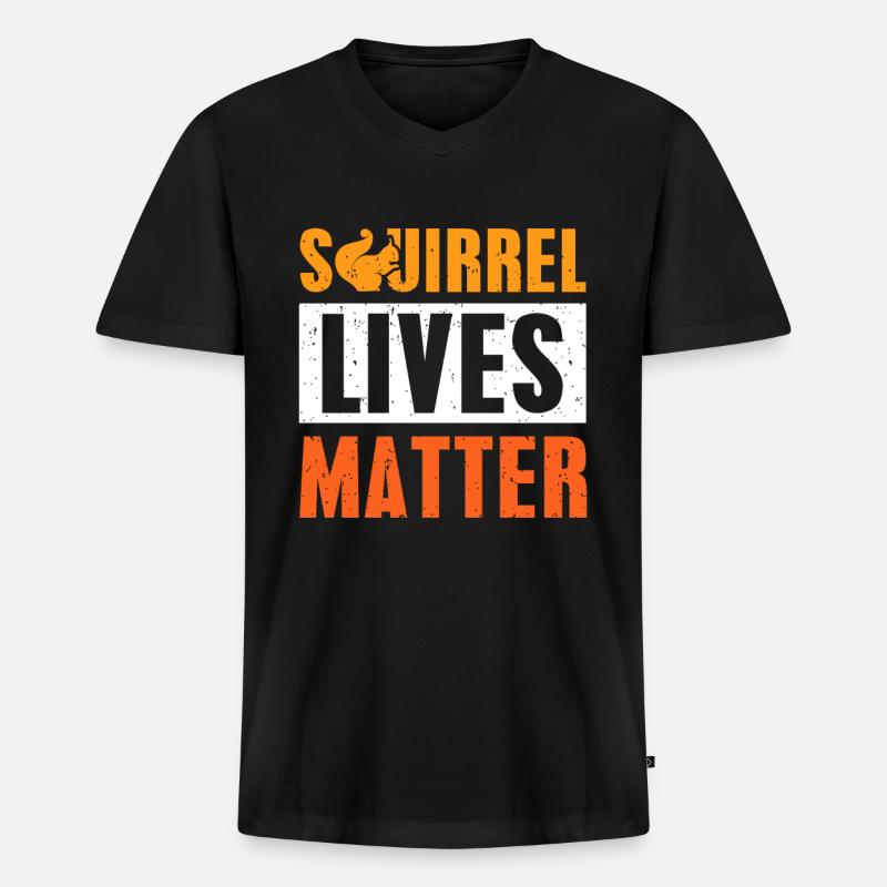 Eichhörnchen - Männer Premium Bio T-Shirt mit V-Ausschnitt - Schwarz