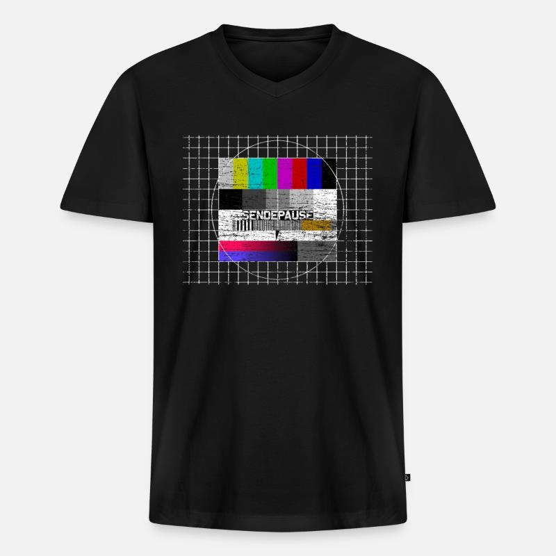 Testbild - Männer Premium Bio T-Shirt mit V-Ausschnitt - Schwarz