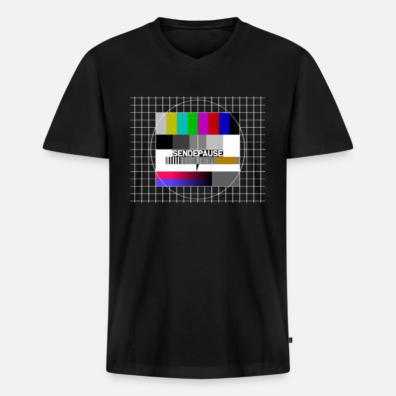 Test image broadcast break - Men's Premium Organic T-shirt with V-neck - black