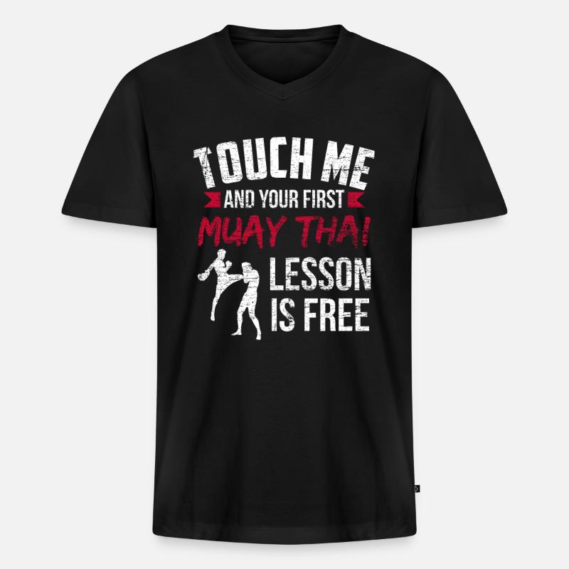 Muay Thai - Männer Premium Bio T-Shirt mit V-Ausschnitt - Schwarz