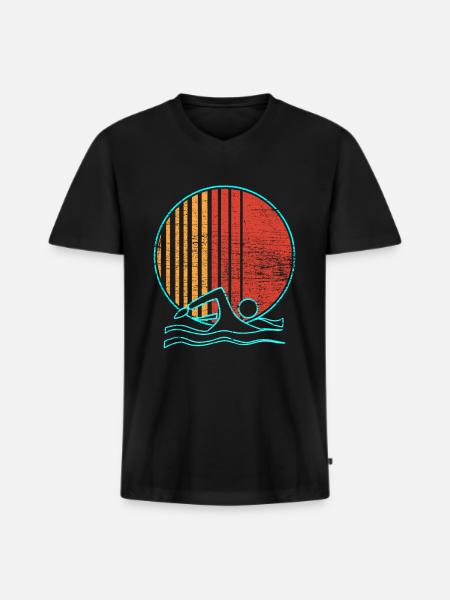 swim - Men's Premium Organic T-shirt with V-neck - black
