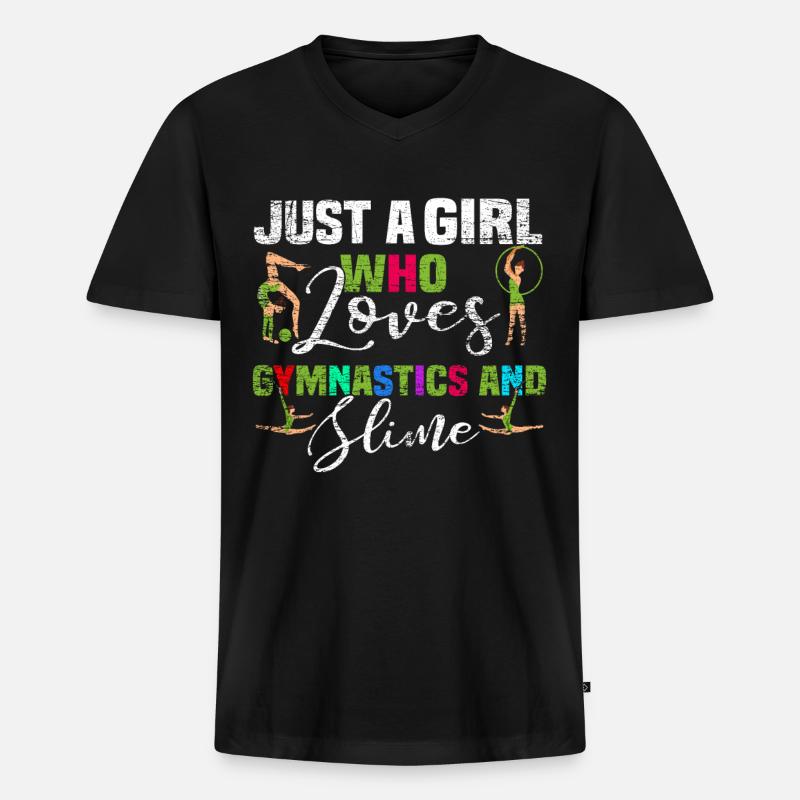 Turnen - Männer Premium Bio T-Shirt mit V-Ausschnitt - Schwarz