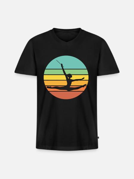 do gymnastics - Men's Premium Organic T-shirt with V-neck - black