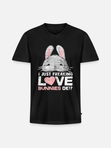 Lapin lapin - T-shirt encolure en V Premium bio Homme - noir