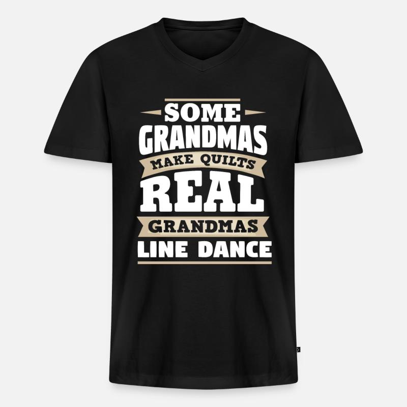 Line Dance Großmutter - Männer Premium Bio T-Shirt mit V-Ausschnitt - Schwarz