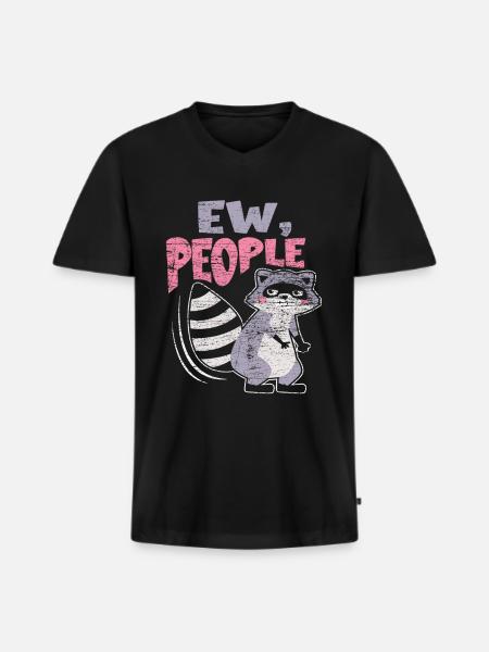 Les ratons laveurs - T-shirt encolure en V Premium bio Homme - noir