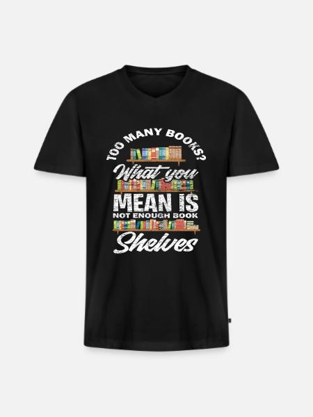 book - Men's Premium Organic T-shirt with V-neck - black
