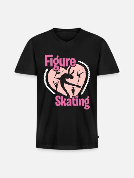 figure skating - Men's Premium Organic T-shirt with V-neck - black