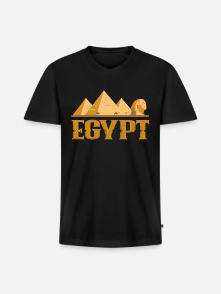 Egypte - T-shirt encolure en V Premium bio Homme - noir