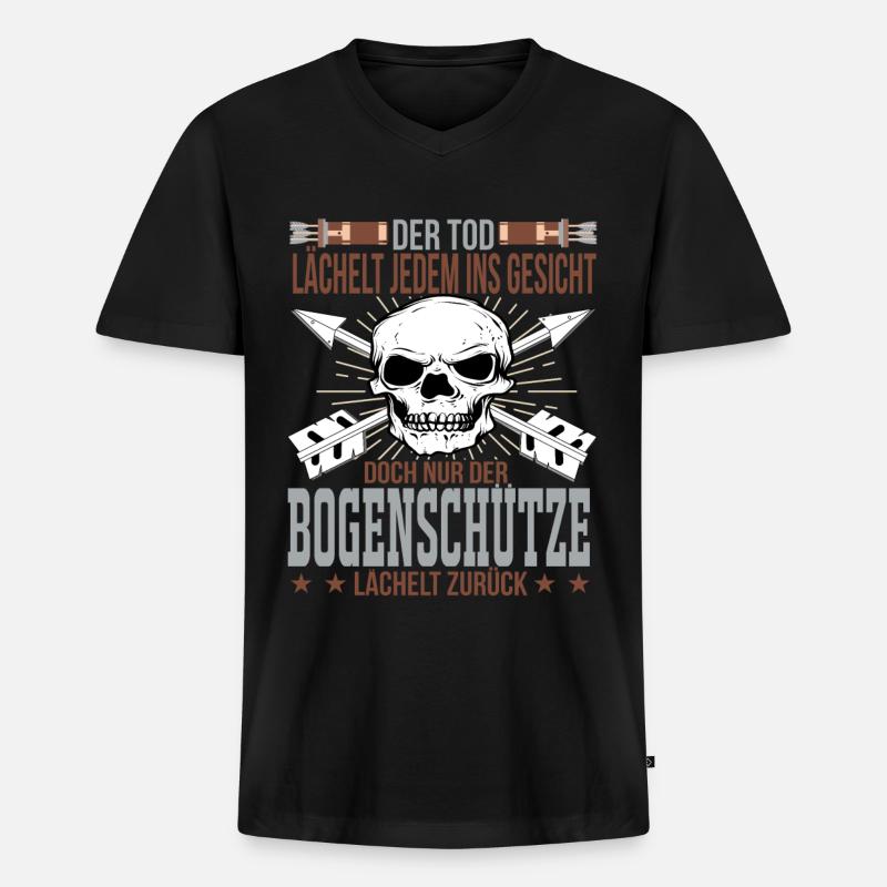 Bogenschiessen - Männer Premium Bio T-Shirt mit V-Ausschnitt - Schwarz