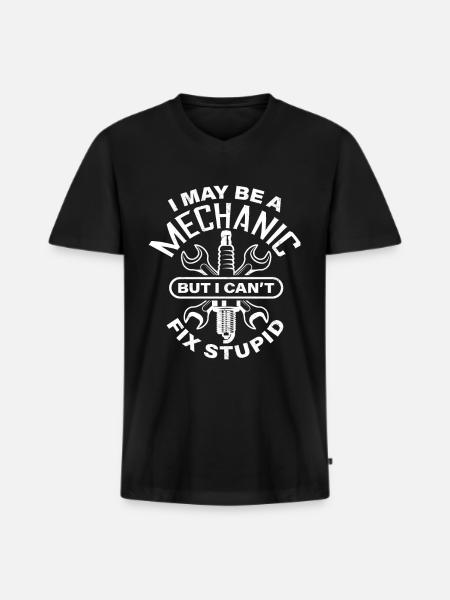 mechanic - Men's Premium Organic T-shirt with V-neck - black