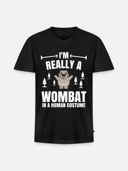 Wombat marsupial Australia gift - Men's Premium Organic T-shirt with V-neck - black