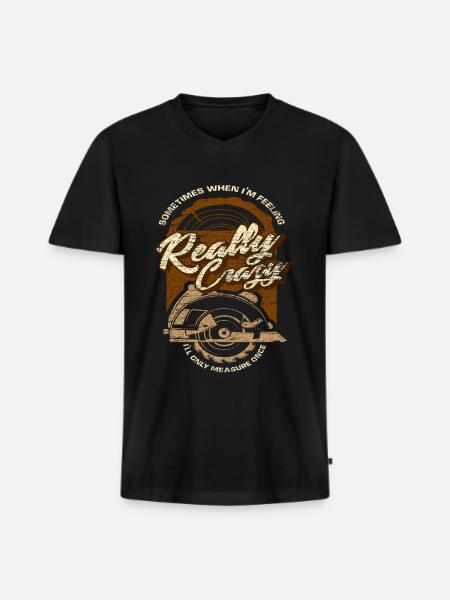 Carpenter circular saw - Men's Premium Organic T-shirt with V-neck - black