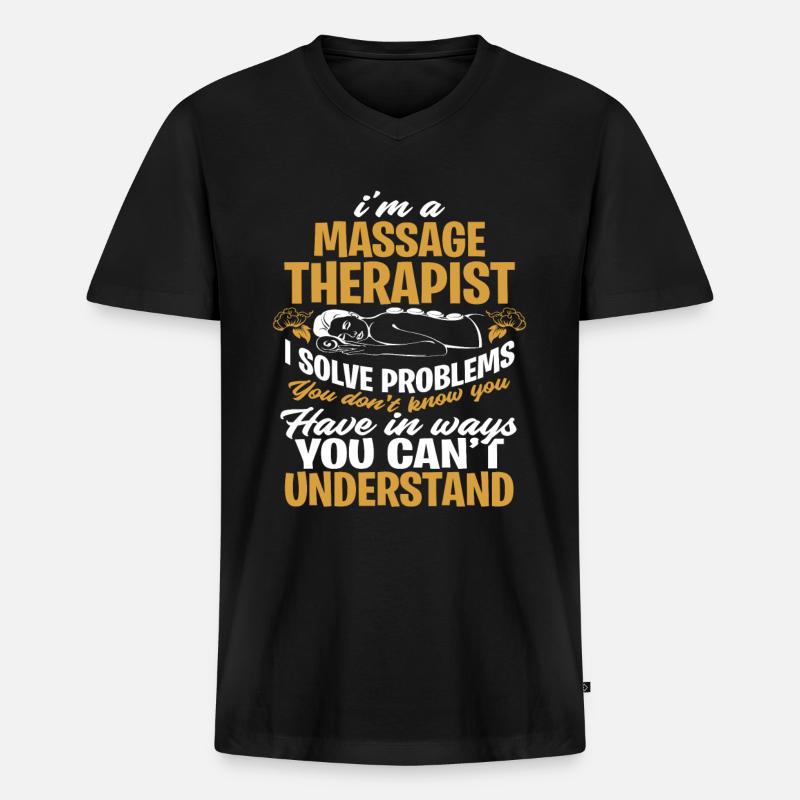 Massagetherapeut massieren - Männer Premium Bio T-Shirt mit V-Ausschnitt - Schwarz