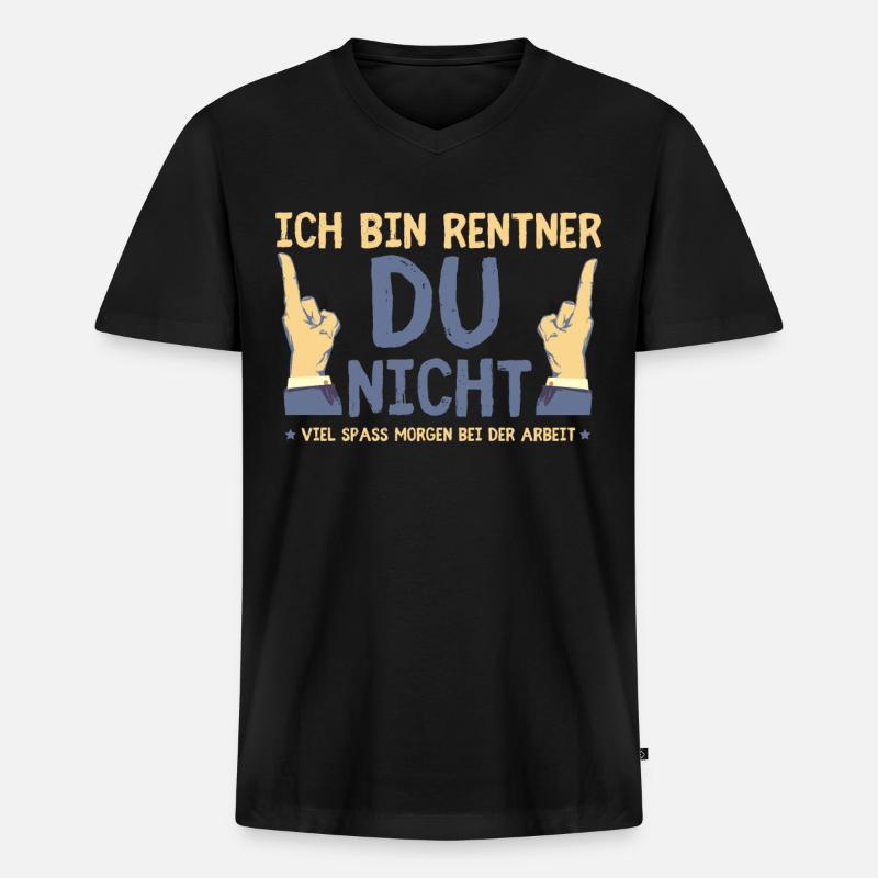 Rentner - Ich Bin Rentner - Männer Premium Bio T-Shirt mit V-Ausschnitt - Schwarz