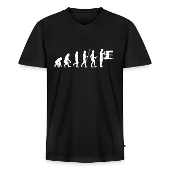 Chemie - Männer Premium Bio T-Shirt mit V-Ausschnitt - Schwarz - Vorne - Nico (187cm)