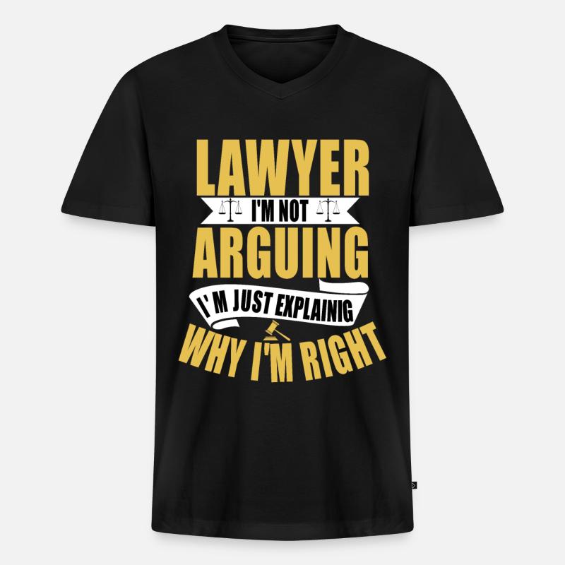 Anwalt - Männer Premium Bio T-Shirt mit V-Ausschnitt - Schwarz