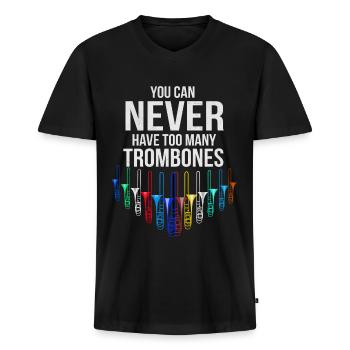 Posaune - Männer Premium Bio T-Shirt mit V-Ausschnitt - Schwarz - Vorne - Nico (187cm)