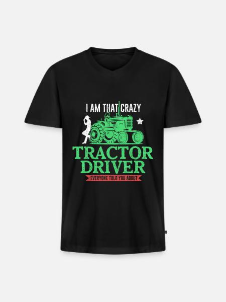 Tractor farmer - Men's Premium Organic T-shirt with V-neck - black
