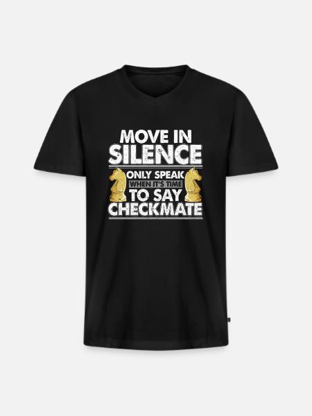 Schach - Männer Premium Bio T-Shirt mit V-Ausschnitt - Schwarz