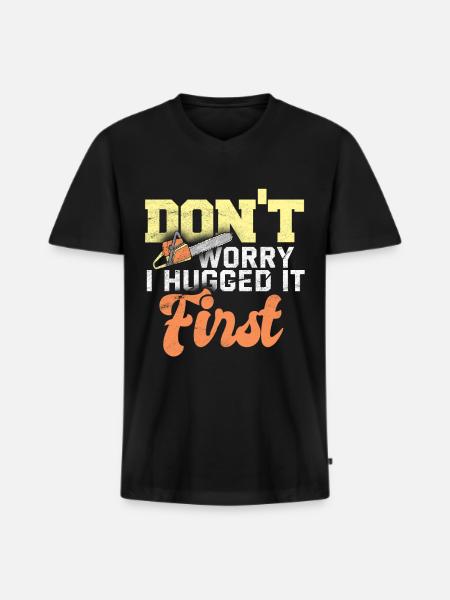 lumberjack - Men's Premium Organic T-shirt with V-neck - black
