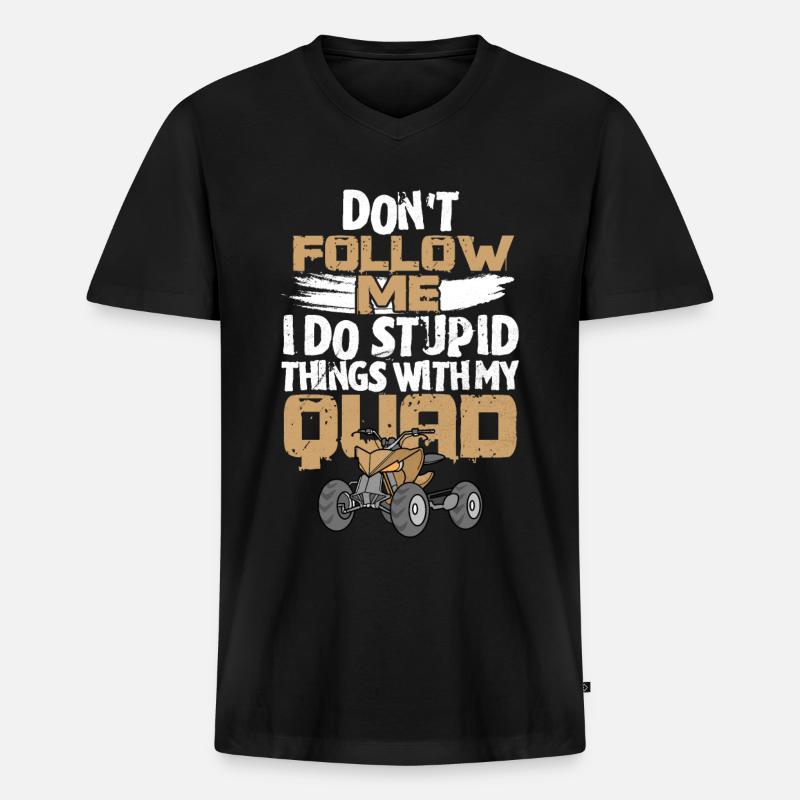 Quad - Männer Premium Bio T-Shirt mit V-Ausschnitt - Schwarz