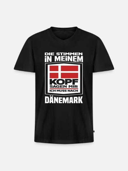 Dänemark Stimmen - Männer Premium Bio T-Shirt mit V-Ausschnitt - Schwarz