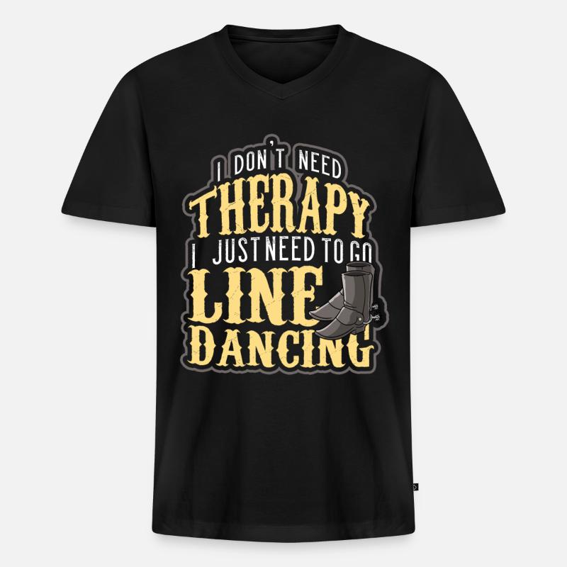 Linedance - Männer Premium Bio T-Shirt mit V-Ausschnitt - Schwarz