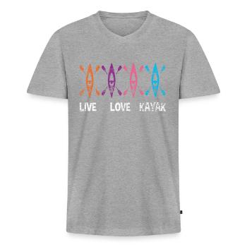kayak - Men's Premium Organic T-shirt with V-neck - heather grey - Front