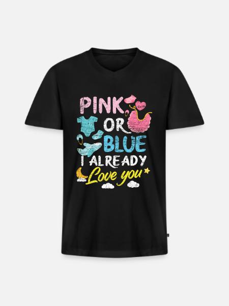 Gender Reveal Baby Party - Men's Premium Organic T-shirt with V-neck - black