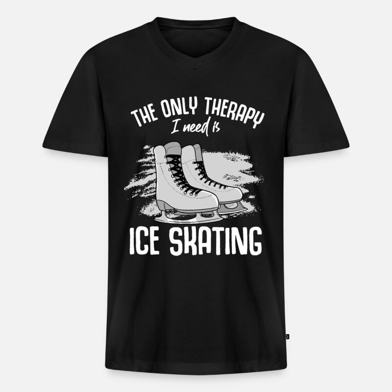 eiskunstlauf - Männer Premium Bio T-Shirt mit V-Ausschnitt - Schwarz