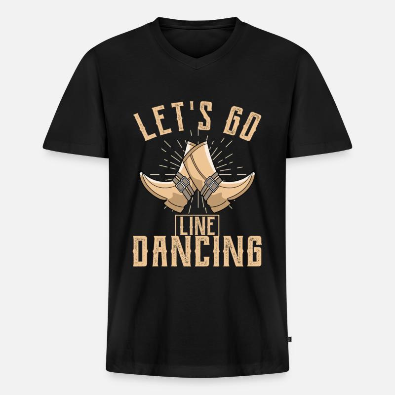 Linedance - Männer Premium Bio T-Shirt mit V-Ausschnitt - Schwarz