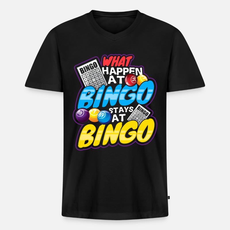 Bingo - Männer Premium Bio T-Shirt mit V-Ausschnitt - Schwarz