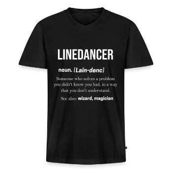 Linedance Western Countrymusic Tanzsport - Männer Premium Bio T-Shirt mit V-Ausschnitt - Schwarz - Vorne - Nico (187cm)