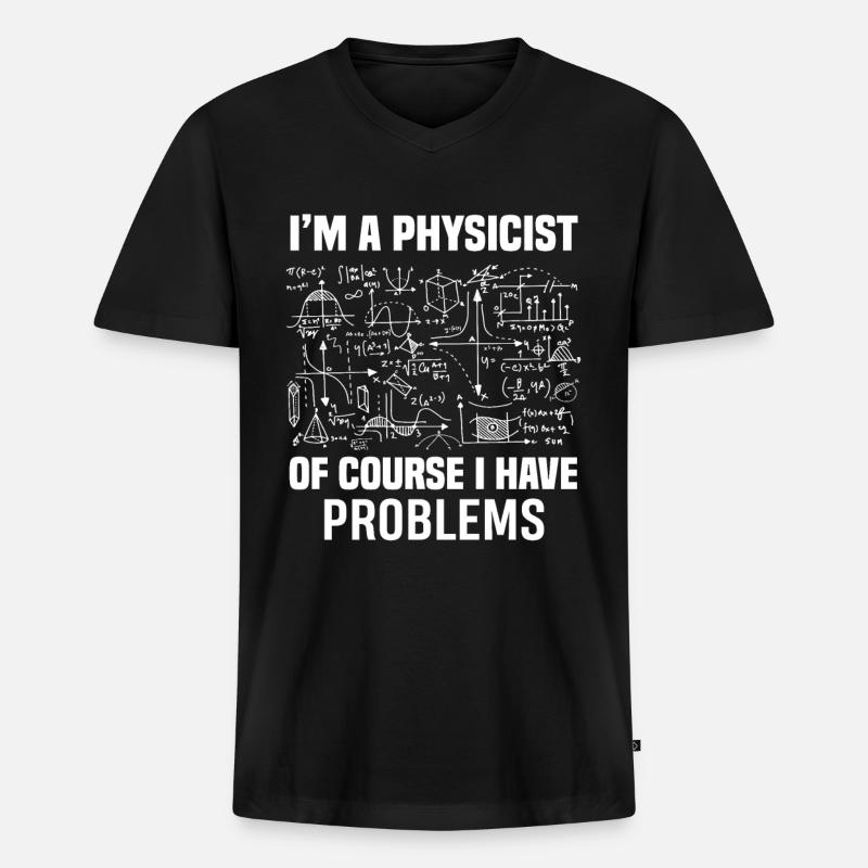 Physik Mathe Formeln Studium - Männer Premium Bio T-Shirt mit V-Ausschnitt - Schwarz