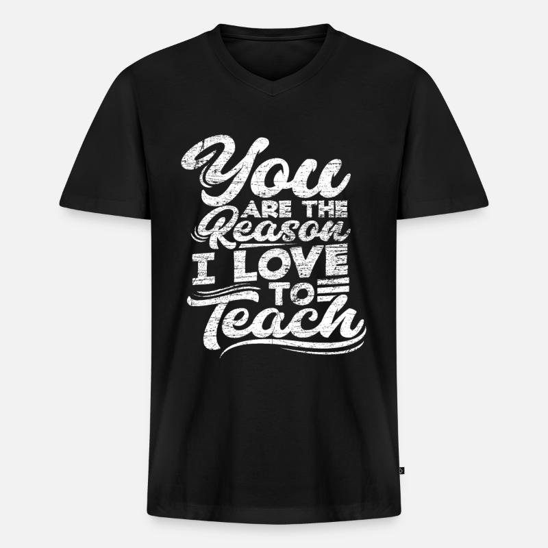 Lehrer - Männer Premium Bio T-Shirt mit V-Ausschnitt - Schwarz