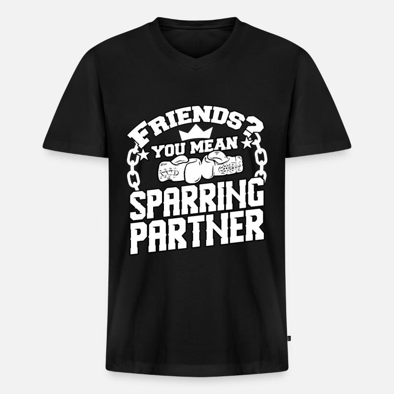 Boxen - Männer Premium Bio T-Shirt mit V-Ausschnitt - Schwarz