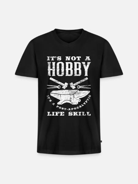 Blacksmith hobby funny saying - Men's Premium Organic T-shirt with V-neck - black