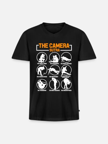 Photographer Position SLR - Men's Premium Organic T-shirt with V-neck - black