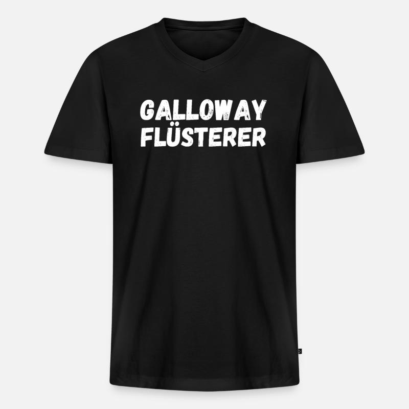 Galloway Flüsterer - Männer Premium Bio T-Shirt mit V-Ausschnitt - Schwarz