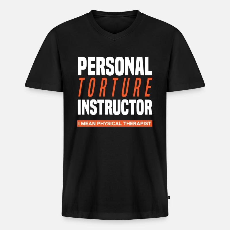 Stolzer Physiotherapeut - Männer Premium Bio T-Shirt mit V-Ausschnitt - Schwarz