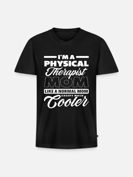 Physiotherapist Mother - Men's Premium Organic T-shirt with V-neck - black