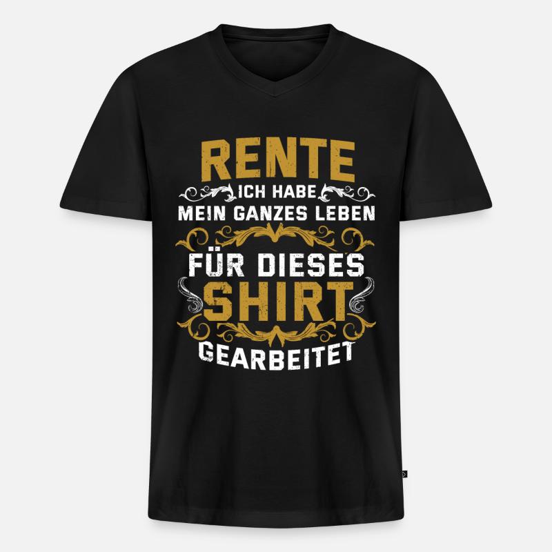 Rente - Männer Premium Bio T-Shirt mit V-Ausschnitt - Schwarz