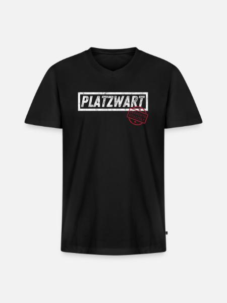 Platzwart - geprüfte Qualität - Männer Premium Bio T-Shirt mit V-Ausschnitt - Schwarz