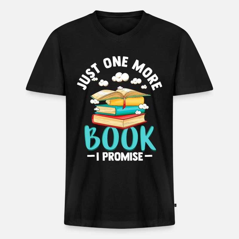 Buch - Männer Premium Bio T-Shirt mit V-Ausschnitt - Schwarz