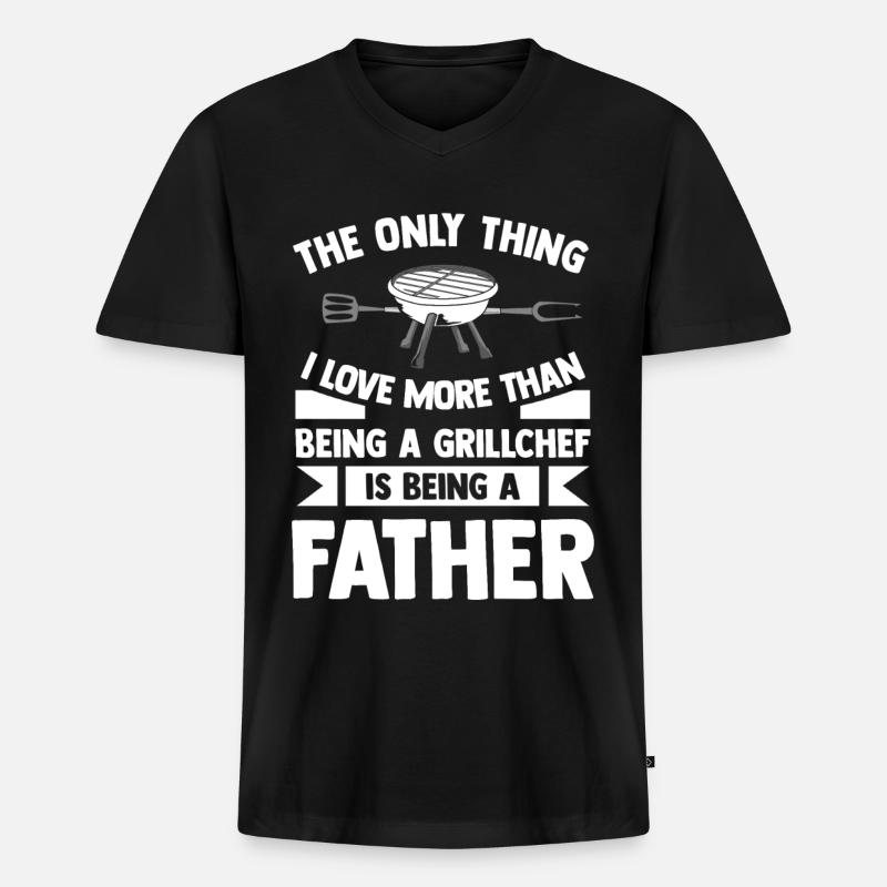 Grillen - Männer Premium Bio T-Shirt mit V-Ausschnitt - Schwarz