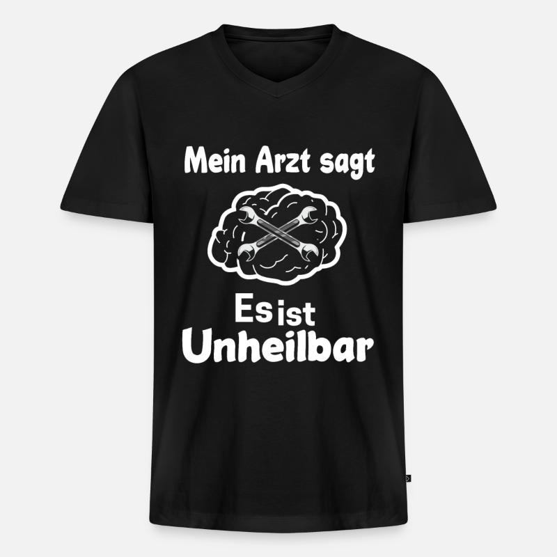 Mechaniker - Männer Premium Bio T-Shirt mit V-Ausschnitt - Schwarz