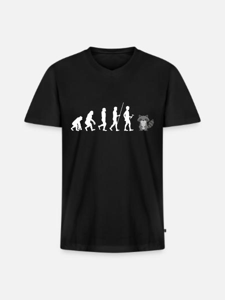 raccoon - Men's Premium Organic T-shirt with V-neck - black